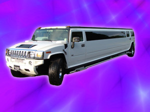 White H2 Hummer Limo Right Side