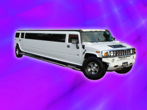 White H2 Hummer Limo Left Side